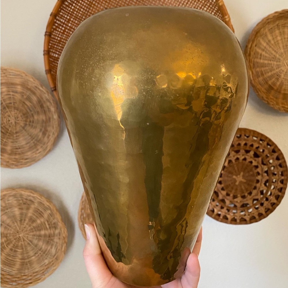 Vintage Hosley Hammered Brass Vase
